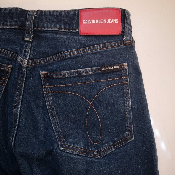 Calvin Klein Jeans Ladies Size 8 Dark Wash High Rise Bootcut Blue Jeans - Picture 4 of 12